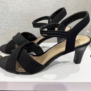 Never worn East 5th Black Strappy Mid Heel Sandals